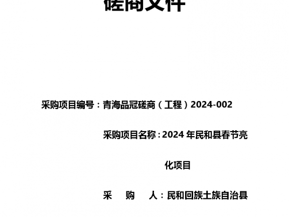 民和回族土族自治县城市管理综合执法局-2024年民和县春节亮化项目